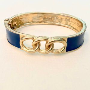 FORNASH Navy + Gold Chain Link Hinge Bracelet